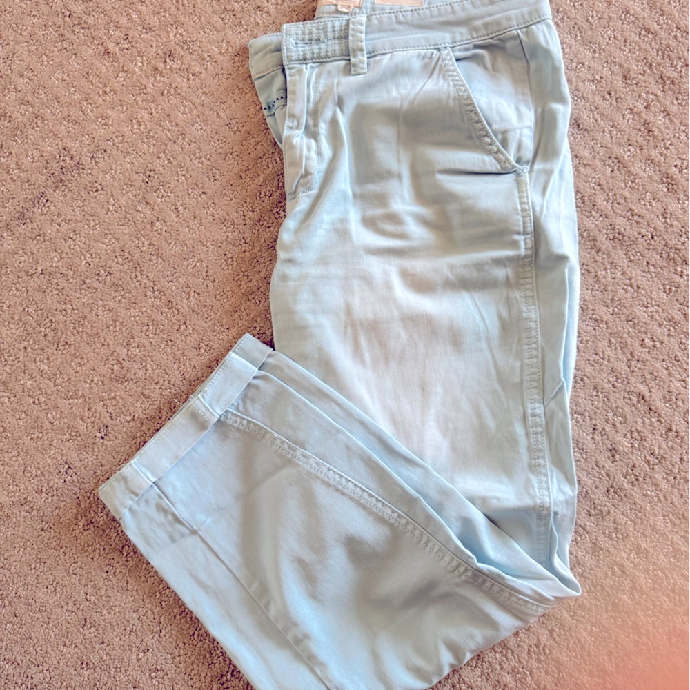 Anthropologie low-rise sky blue Chinos